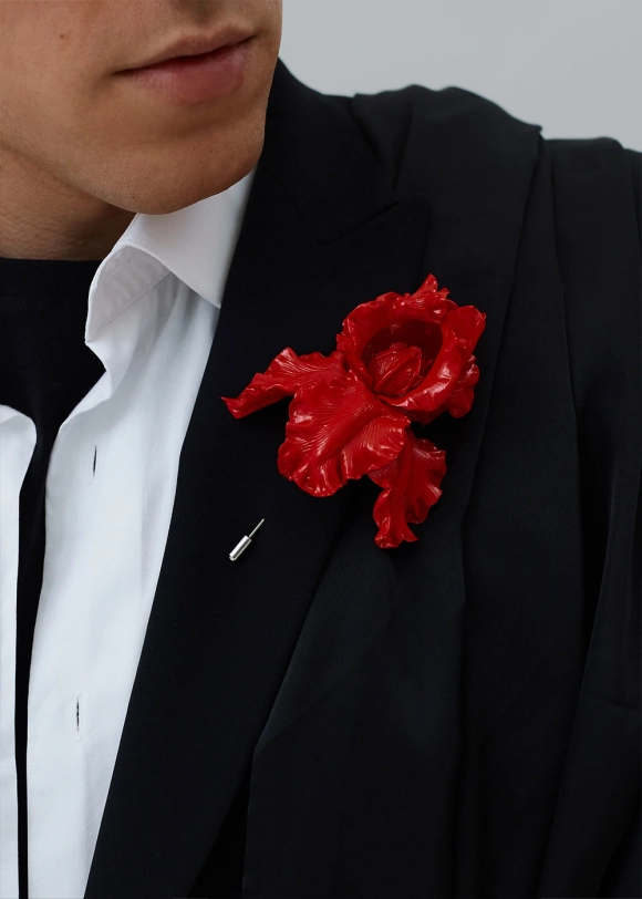 Брошь Big Brooch Ирис, красный