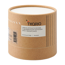 Свеча ароматическая Tkano Edge Spicy Snowflakes бежевая 60ч