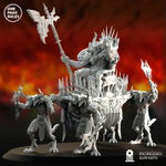 Grand Alliance Chaos Blades of Khrone Herald of Khorne on Blood Throne миниатюра для dnd, днд, pathfinder, фентези, Настольная игра, НРИ, Варгейм, РПГ