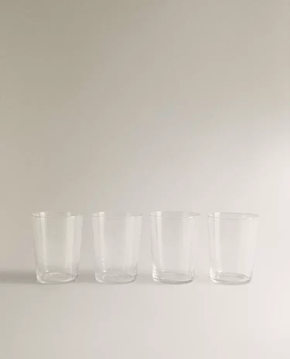 ZARA HOME ВЫСОКИЕ СТАКАНЫ ИЗ СТЕКЛА (НАБОР ИЗ 4 ШТ.), ПРОЗРАЧНЫЙ