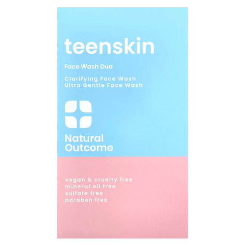 Natural Outcome, TeenSkin, дуэт для умывания, очищающий гель для душа, 1 набор, 150 мл (5 унций)