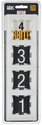 BRITE Рамка 4-местная РУ-4-2-Бр стекло белый матовый IEK
