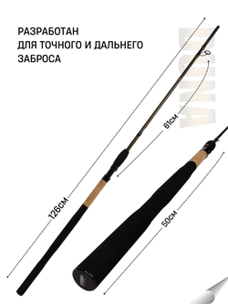 Удилище фидерное "DUNA" тест до 80гр, 3.90м, 3+3 (2oz, 1,5oz ,1oz Carb.)Carb 40T