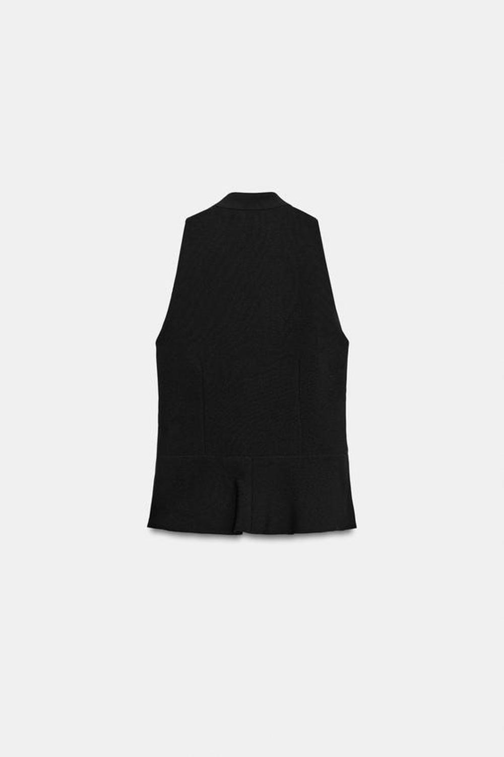 ZARA ТОП С БАСКОЙ И НАВЕСНЫМИ ПЕТЛЯМИ, ЧЕРНЫЙ