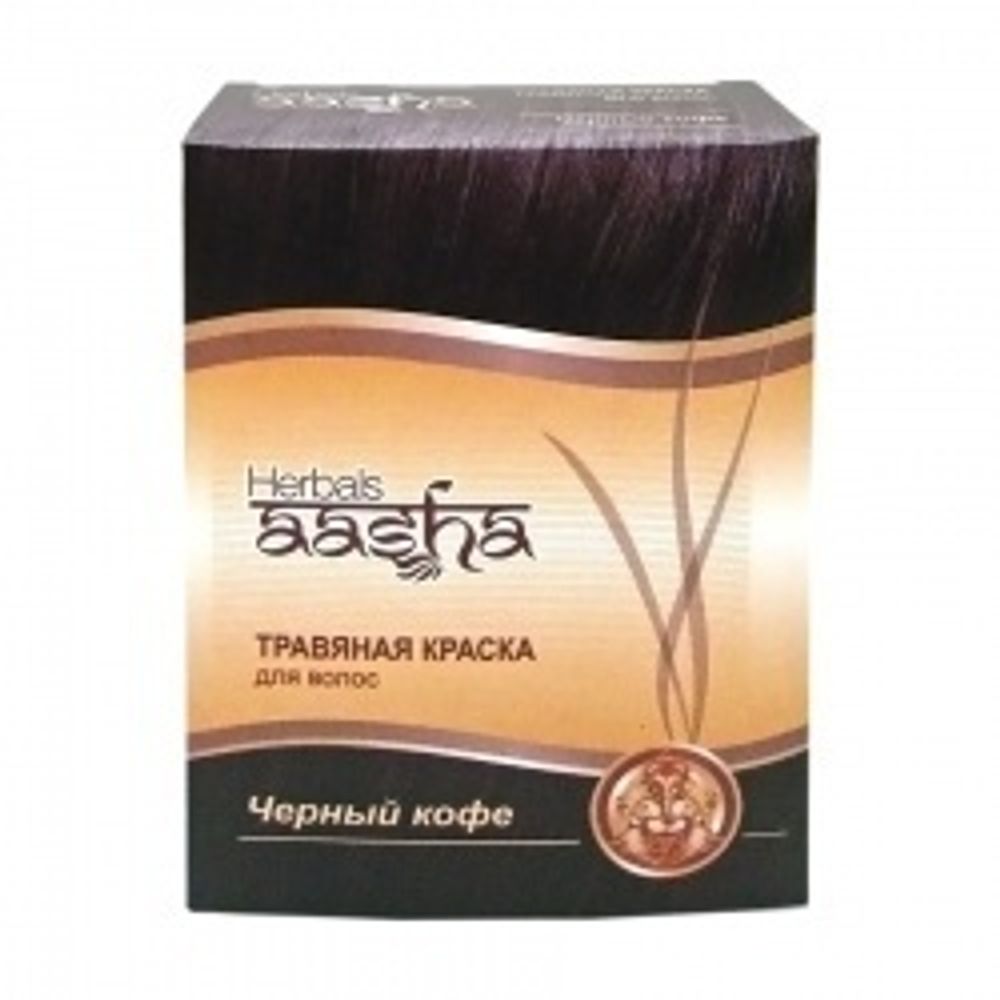 Хна Aasha Herbals с травами оттенок Черный кофе 60 гр