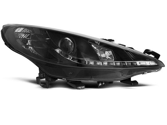 Передние фары daylight black для Peugeot 207