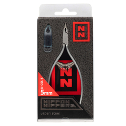 NN_N-05S-5 Nippon Nippers. Кусачки для кутикулы. Лезвие 5 мм. Спиральная пружина. Матовые
