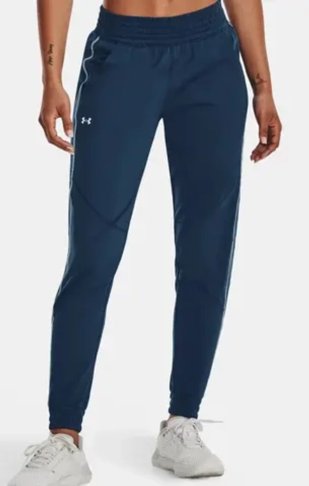 Женские теннисные брюки Under Armour Women's UA Train Cold Weather Pants - petrol blue/fuse teal