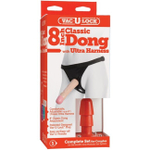 Страпон 8''Classic Dong (Цвет: телесный с черным)