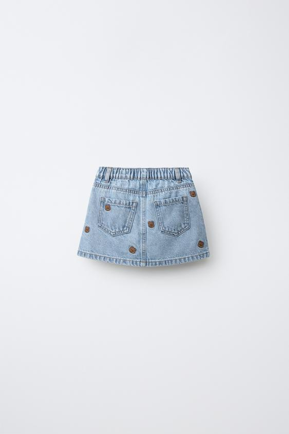 ZARA ДЖИНСОВАЯ ЮБКА С ПРИНТОМ МИШЕК, СИНИЙ