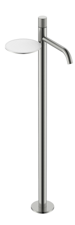 Смеситель STICK напольный для умыв. Nikel Brush с ручкой SPIRALE