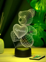Ночник Мишка именной Адриана" - подарок девушке, девочке