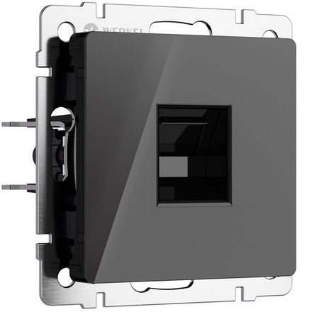 Розетка Ethernet RJ-45 (черный акрил)