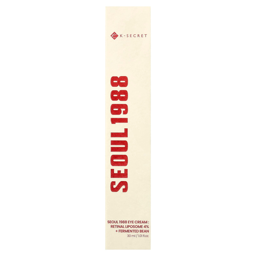 K-Secret, Seoul 1988, крем для области вокруг глаз, липосомы для сетчатки, 4% и ферментированные бобы, 30 мл (1,01 жидк. унции)