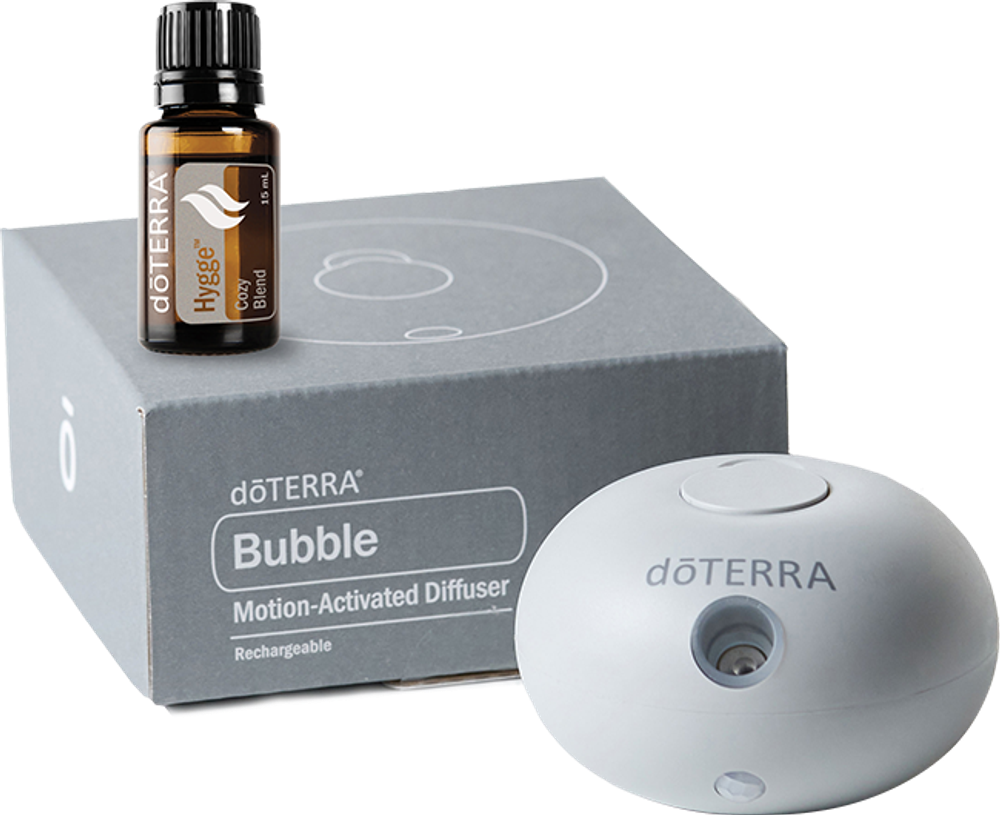 Набор dōTERRA портативный диффузор Bubble с датчиком движения и смесь Hygge, 15 мл