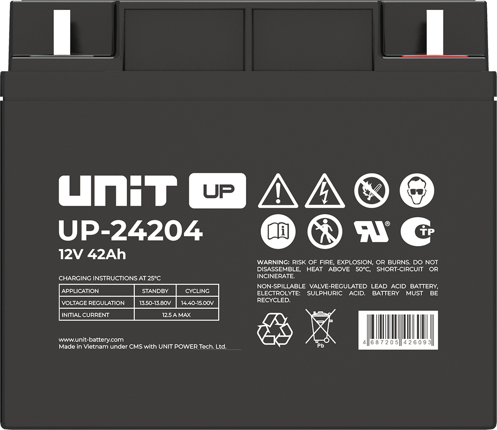 Аккумулятор UNIT UP-24204 ( 42Ач / 12В ) AGM