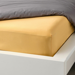 Простыня на резинке IKEA NATTJASMIN (НАТТЭСМИН), Желтый, 180х200 см