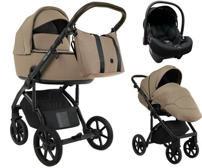 Детская коляска Roan Bass Next 2.0 3 в 1 с автокреслом Tutis Elo Lux EduSky Black BSN/42/2 Mocha Mousse/Black/руч.Cappuccino