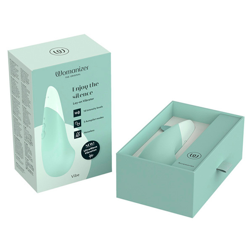 Зеленый клиторальный вибратор 14,2см Womanizer Vibe Green WZFS1SG5