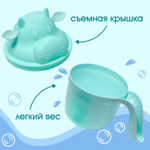 Ковш для купания и мытья головы, «Коровка», цвет зеленый