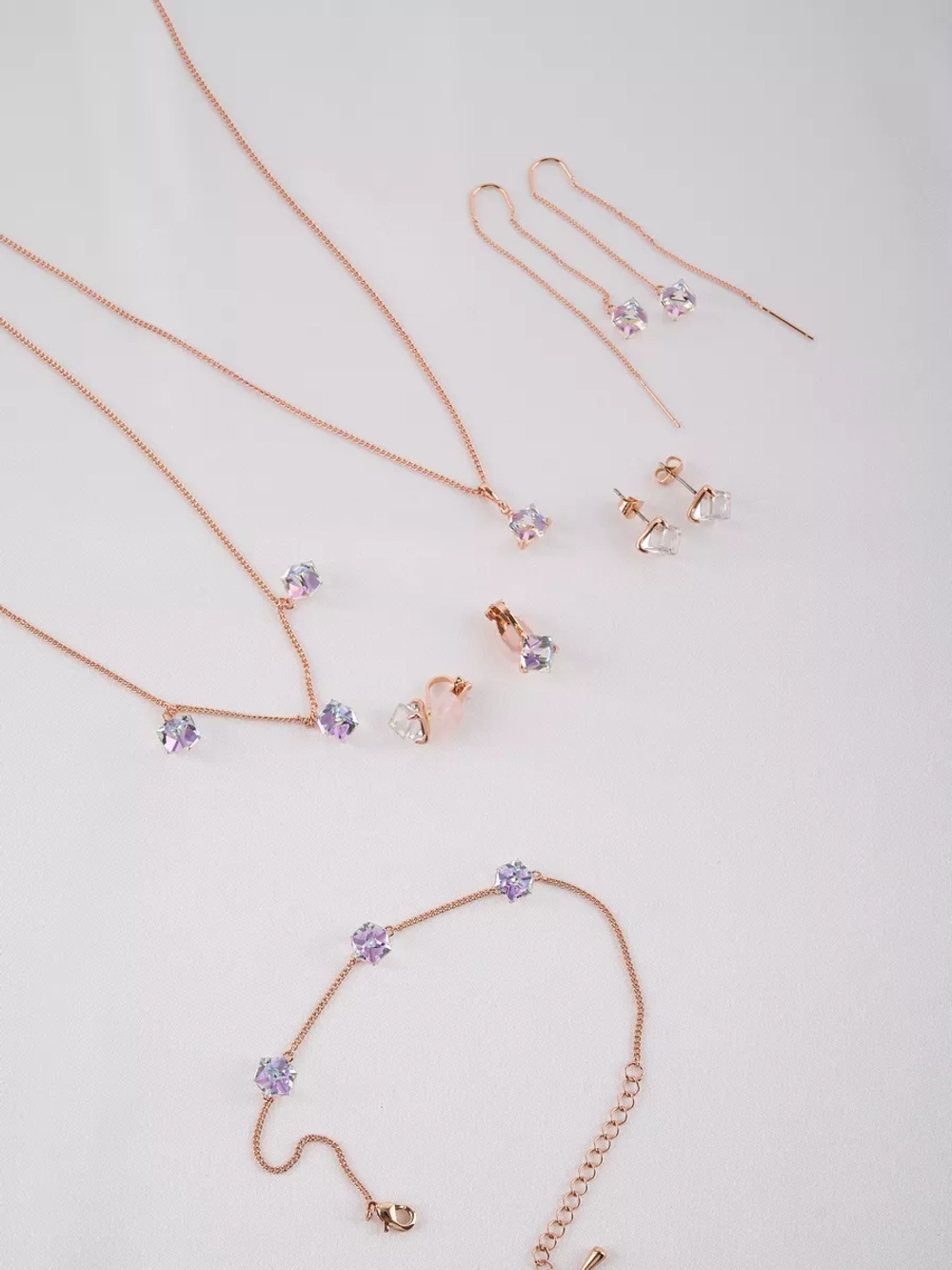 Кулон-кубик Миражи с сиреневым кристаллом Swarovski