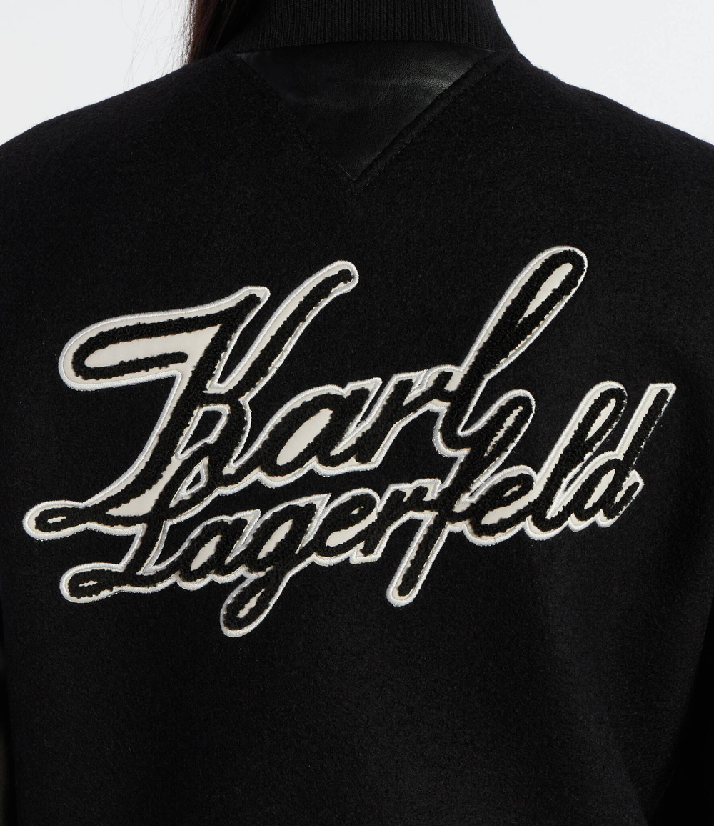 Хлопковая куртка бомбер Karl Lagerfeld - черный(240W1415)