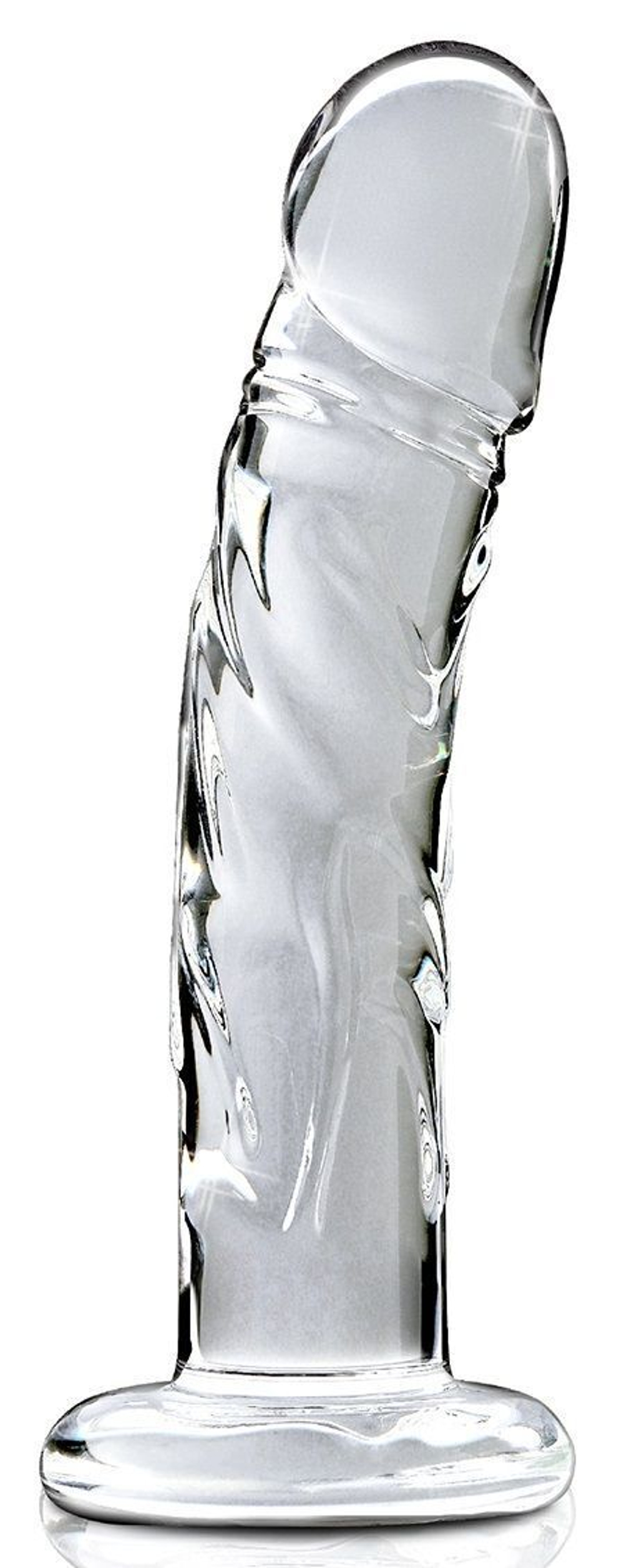 Прозрачный стеклянный фаллоимитатор Icicles №62 - 16,5 см. (Цвет: прозрачный)