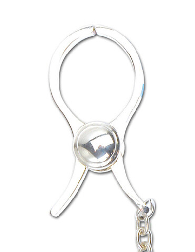 Зажимы на соски Nipple C-Clamps с цепью (Цвет: серебряный)
