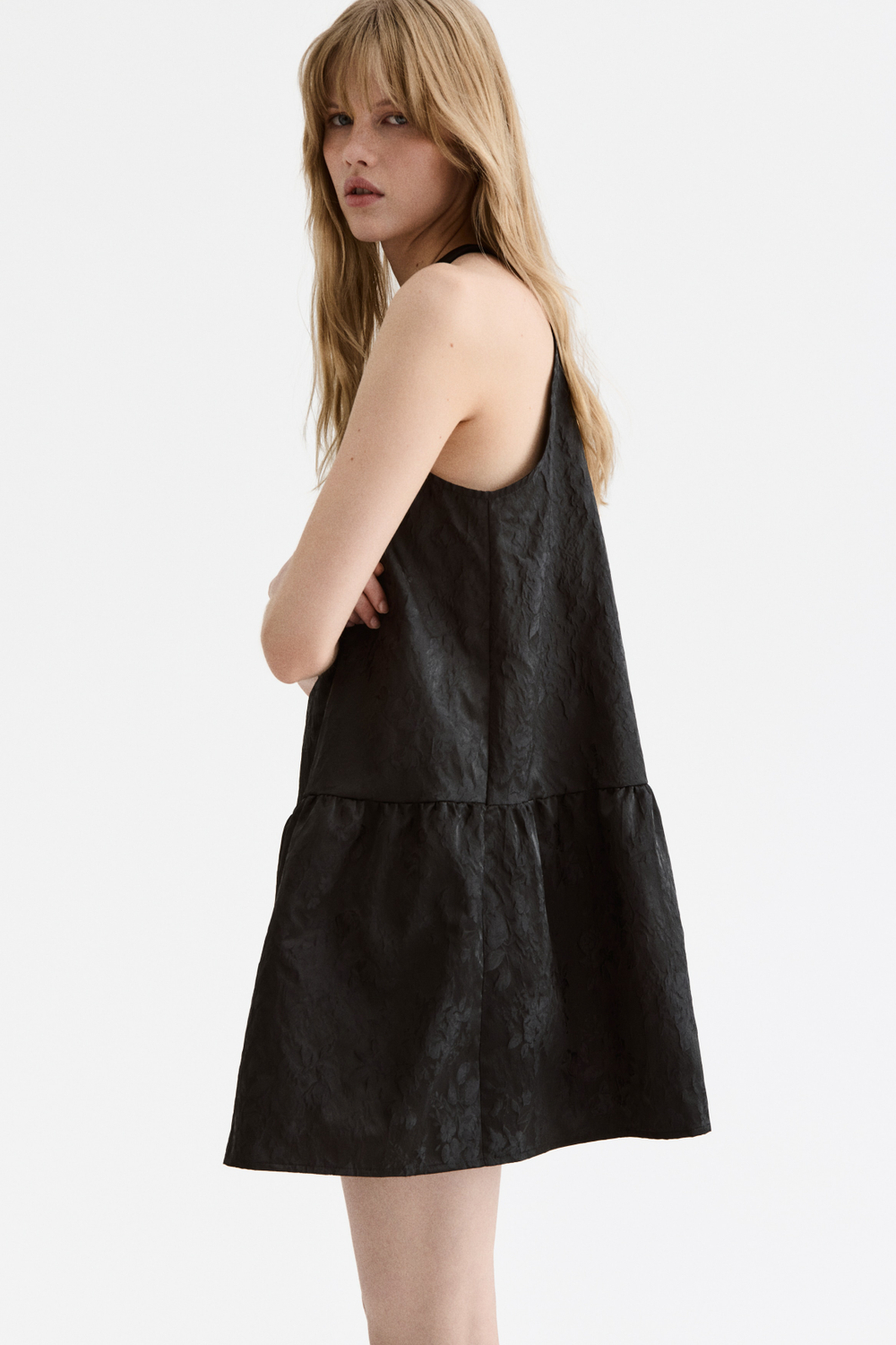 Платье из жаккарда со сборками - H&M