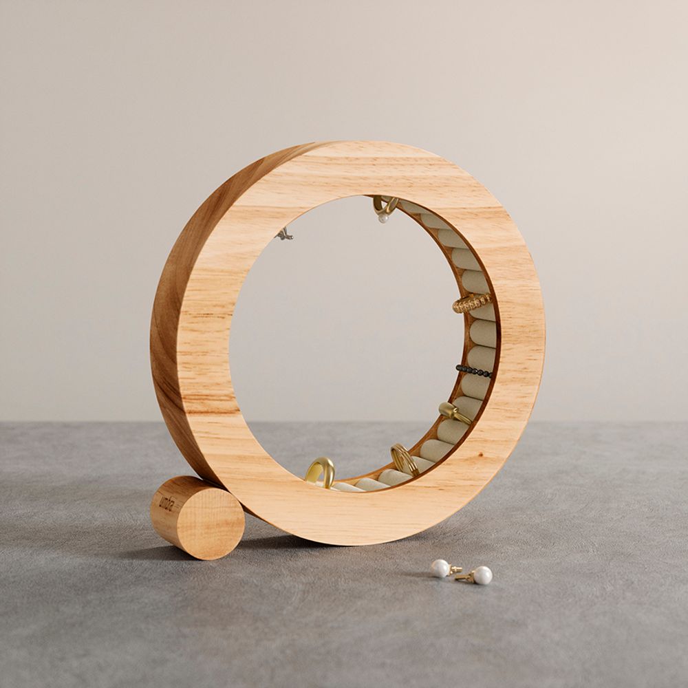 Органайзер для украшений Ferris, Ø19 см, натуральное дерево