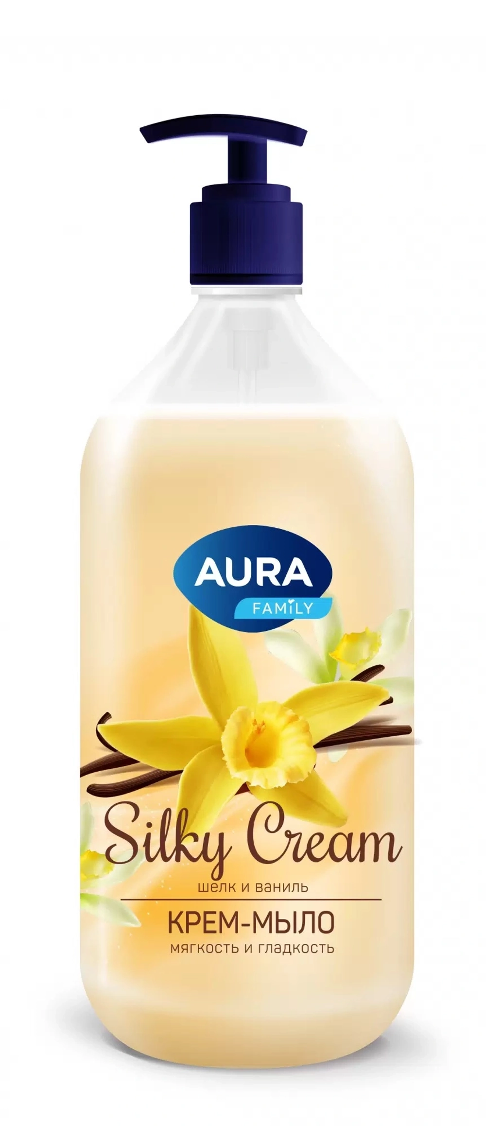 Крем-мыло AURA Шелк и ваниль Silky Cream 1000 мл