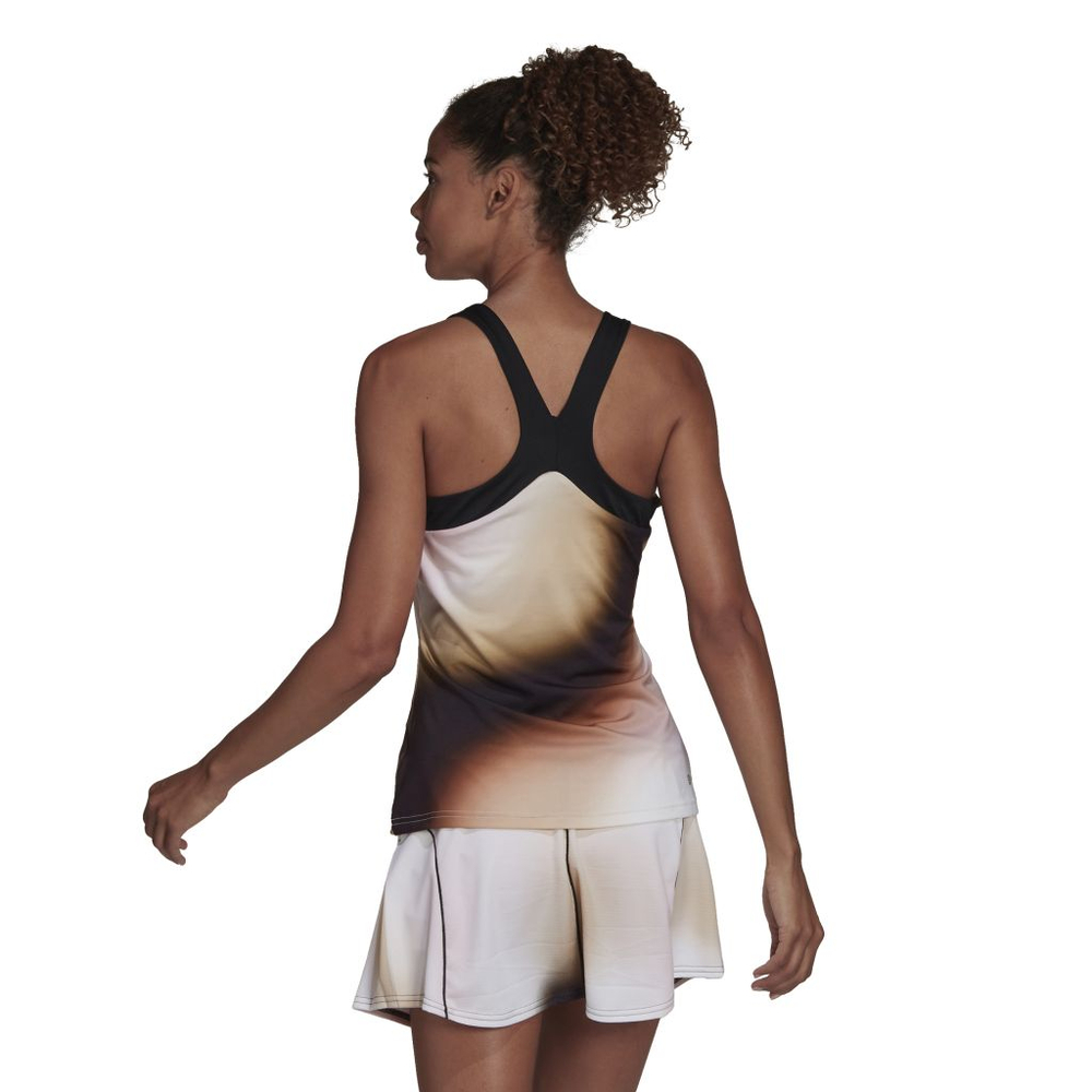 Женский теннисный топ Adidas Mel Y Tank W - black/sandy beige met/white