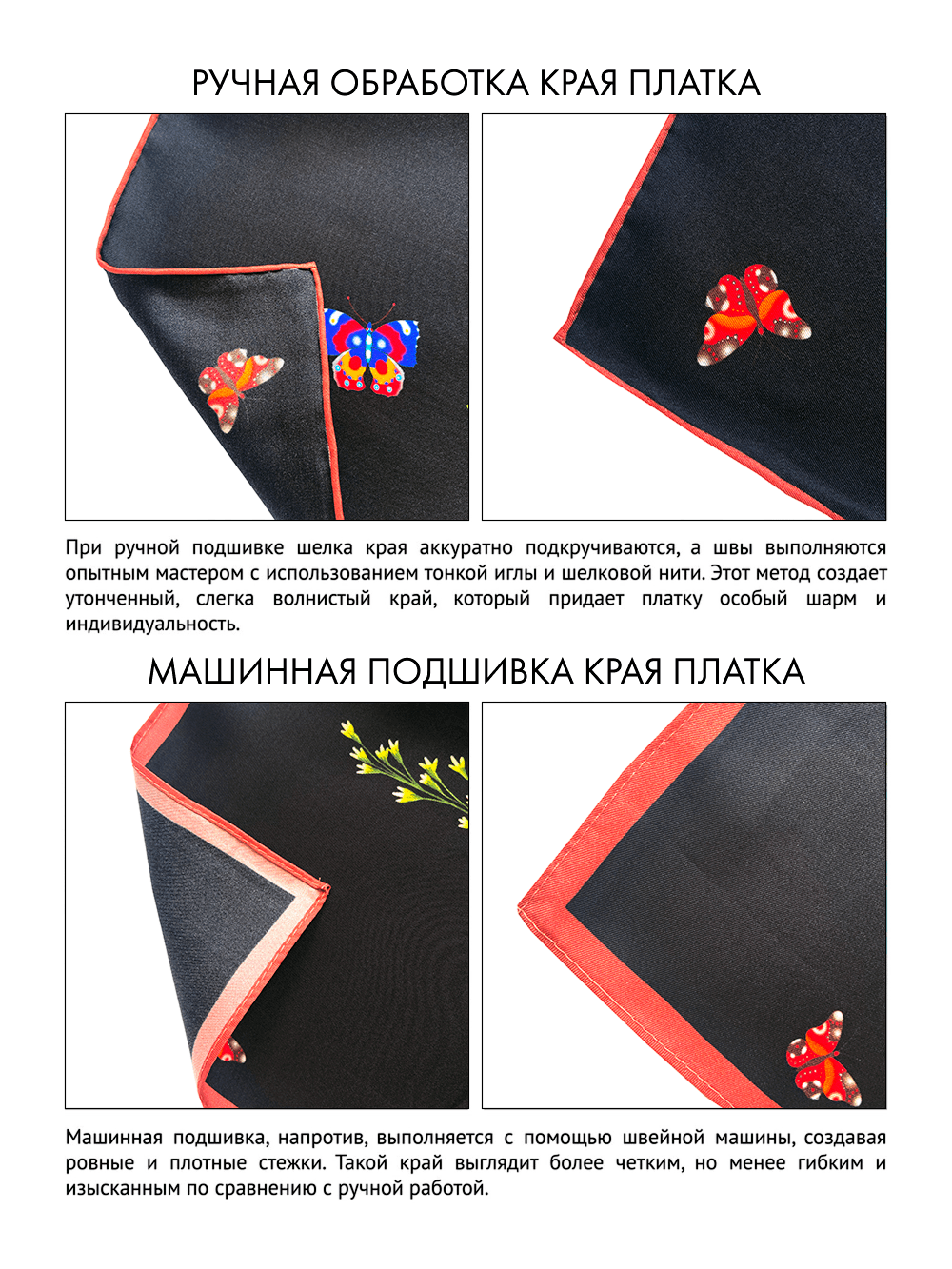 Платок «Русский полевой букет» чёрный