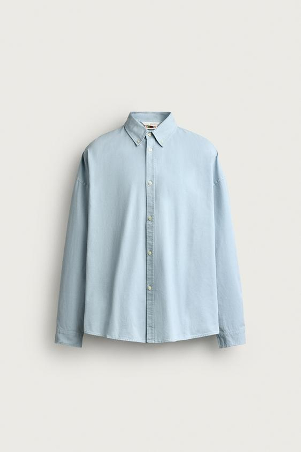 ZARA - FRUIT OF THE LOOM™ ОКСФОРДСКАЯ РУБАШКА СВОБОДНОГО ПОКРОЯ , НЕБЕСНО-ГОЛУБОЙ