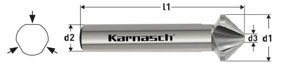 Зенковка 100° из стали HSS-XE, M3, Karnasch, арт. 20.1730.005