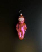 Ёлочная игрушка Космонавт СССР подвесная, стекло, ручная роспись, винтаж СССР 1950-1980 гг