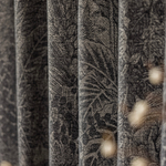 Шерстяная портьерная ткань «Graphite Tweed» — натуральная шерсть с вертикальным меланжевым рисунком для штор от пола до потолка
