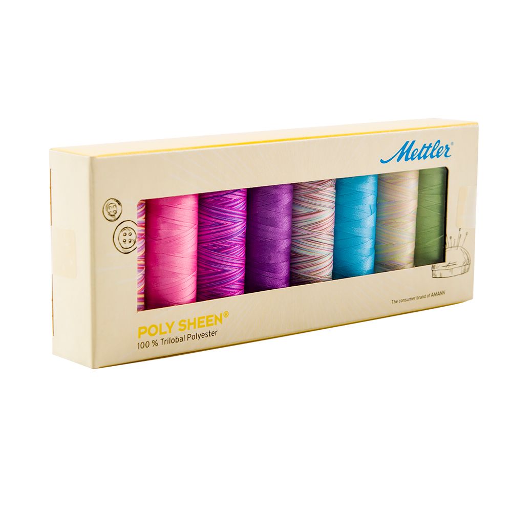 Нитки швейные (набор) Mettler Poly Sheen в подарочной упаковке, 8 катушек, 1 шт, PS811BRIGHTS-KIT