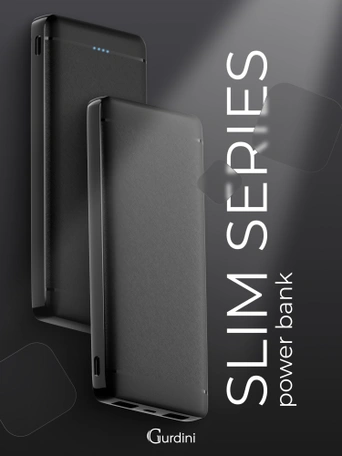 Дополнительный аккумулятор Gurdini Slim Series GPSS-0010B 10000 mAh Black