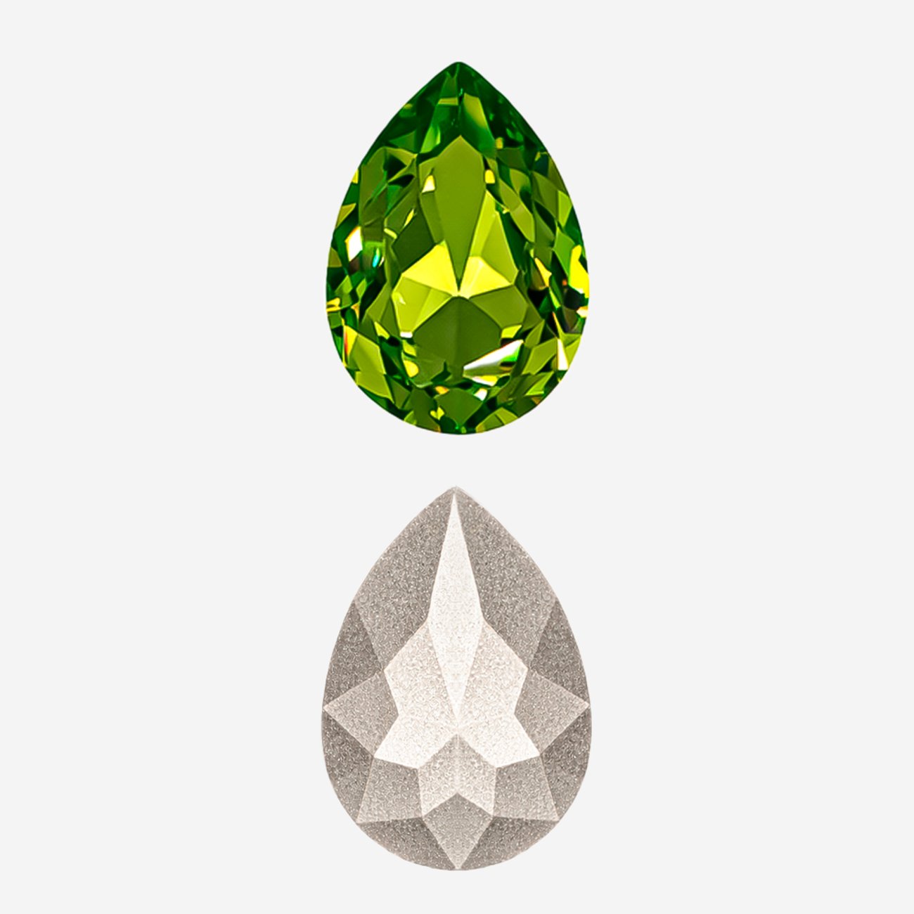 Кристалл Капля (Drop), оттенок "Оливин"/"Olivine", 14*10мм