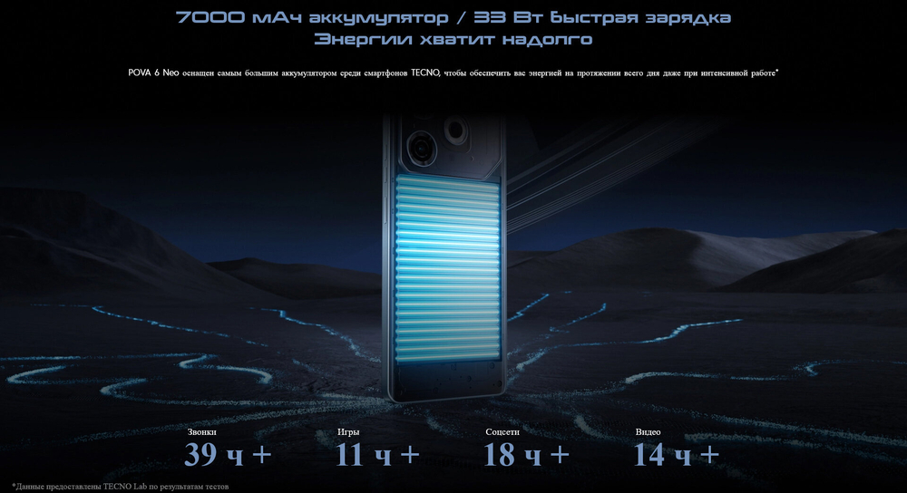 Смартфон TECNO Pova 6 Neo 8/128 ГБ Global для РФ, Dual nano SIM, speed black