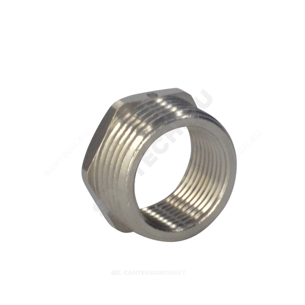 Футорка латунь никель Ду 25х20 (1"х3/4") НР/ВР SantechSystems