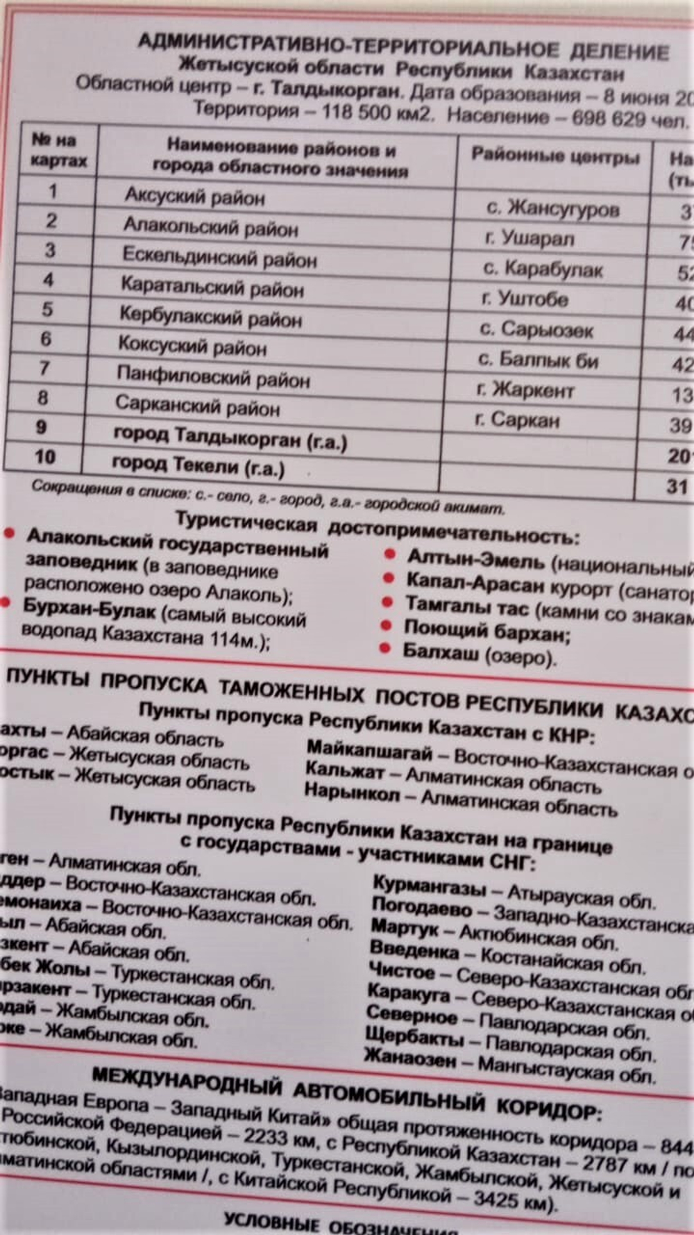 Карта Алматинской и Жетысуской области РК 2024 г. 100 х 150 см настенная