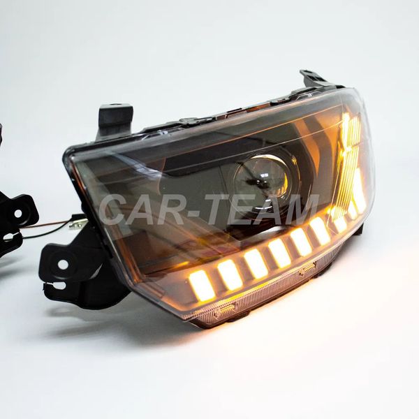 Фары на Лада Гранта FL передние в стиле AUDI с Bi LED модулями, черная маска (под ключ)