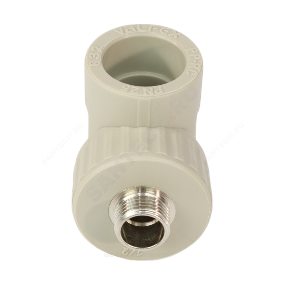 Угольник PP-R комбинированный серый Дн 32х3/4" НР VALFEX 10126132Г