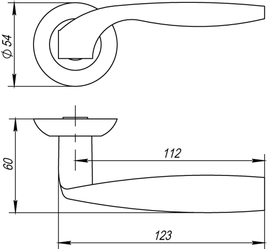 Ручка раздельная R.AR54.BOSTON BOSTON AR 140mm SN-CP-3 матовый никель-хром