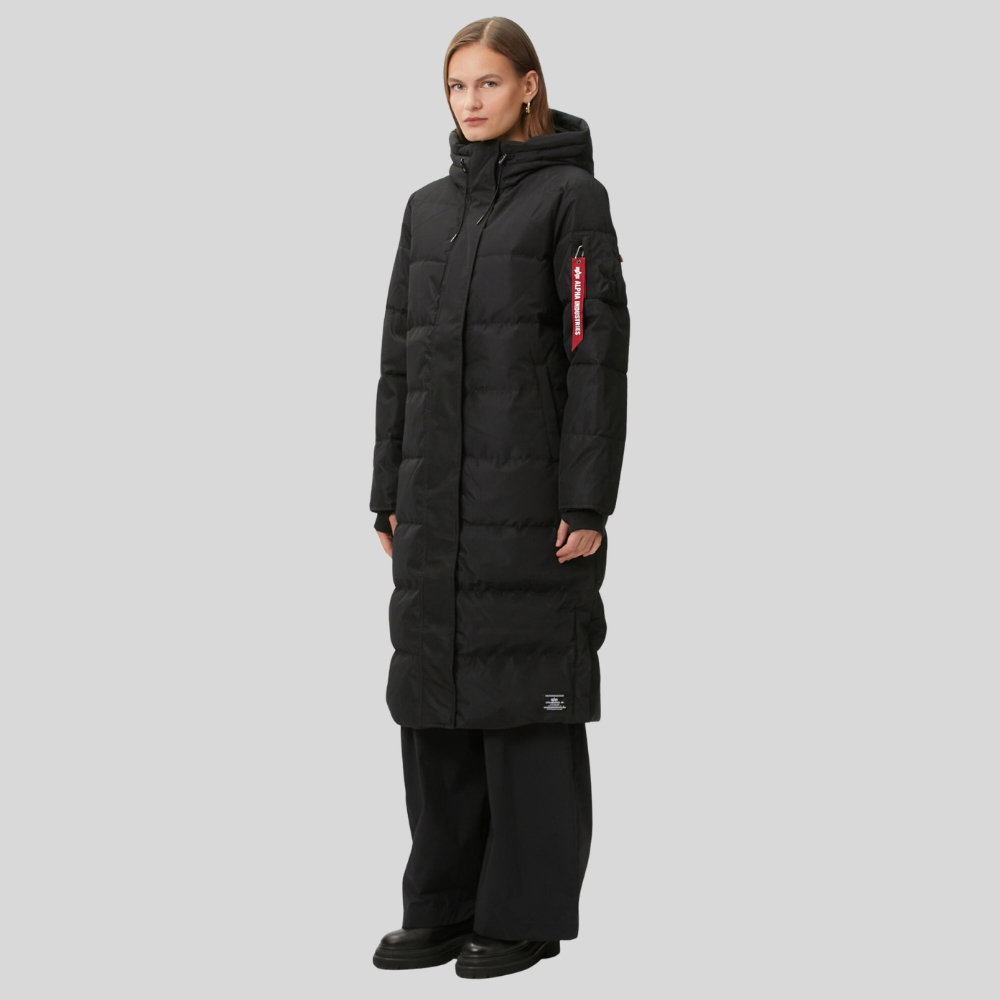 Пуховик Alpha Industries Sierra Long Relaxed Fit Puffer W Black (Черная)