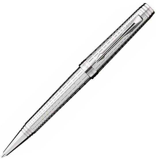 Шариковая ручка Parker Premier DeLuxe K562, цвет: Chiselling ST, черный стрежень, S0888000