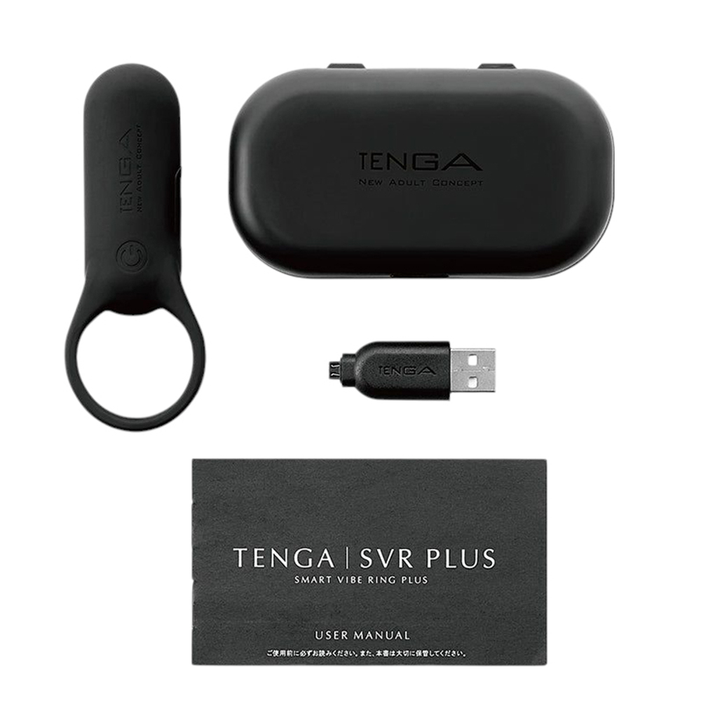 Черное эрекционное виброкольцо Tenga SVR Plus Vibrating Cock Ring Black VRP-001