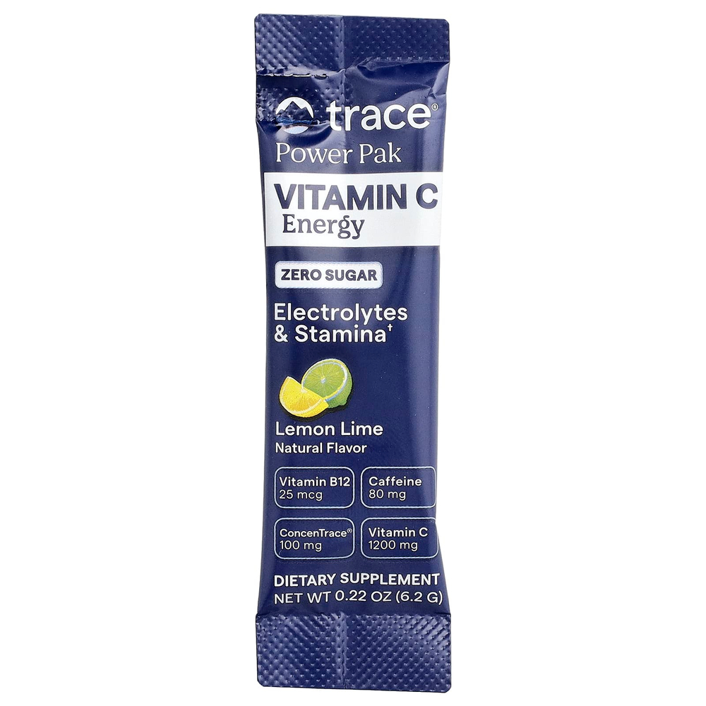 Trace, Power Pak, витамин C и энергетическая смесь, лимон и лайм, 30 стик-пакетов по 6,2 г (0,22 унции)